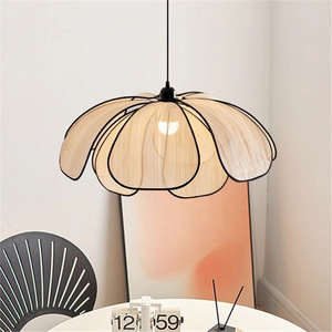 French Retro Medieval Artistic Iron LED Chandelier Japanese Style Petals <b>Table</b> <b>Lamps</b> for Bedroom Dining Restaurant Rectangle - Product Image 2