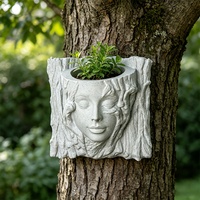 Jardinière murale en forme de visage, pot de fleurs suspendu décoratif en forme de visage humain pour la décoration intérieure et extérieure, jardin, patio, maison