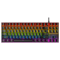 TWOLF T18 clavier mécanique de jeu filaire 87 touches accessoire de lumière rvb pour ordinateur portable