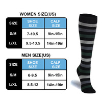 Chaussettes professionnelles colorées de sport à compression pour hommes et femmes, chaussettes de course rayées en nylon de haute qualité