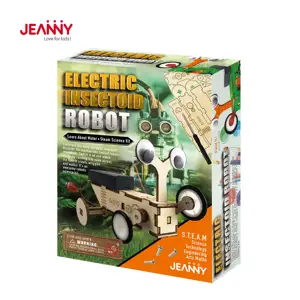 STEAM-Robot insectoide eléctrico para niños, juguetes educativos de madera para la escuela