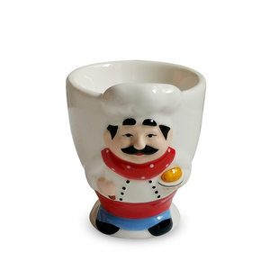 Taza de huevo de dolomita con diseño de Chef, soporte para <span class=keywords><strong>huevos</strong></span> de cocina, de cerámica, para pintar a mano - Product Image 1