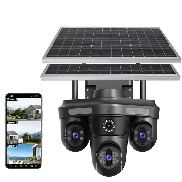 NKIWI 4G Solar Camera Outdoor 15MP CMOS Sensor 360 Wide Angle AI Human Detection H.265 Video with Solar Battery