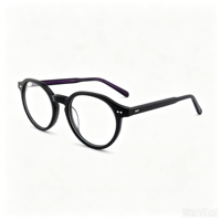 Lunettes optiques anti-lumière bleue de style TikTok, en acétate, avec rivets, unisexes, rondes, écaille de tortue, légères