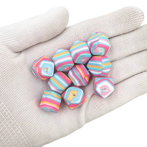 Cuentas hexagonales de 14mm, mordedor sin BPA, juguete de dentición para bebé, accesorios masticables, cuentas de silicona - Product Image 5