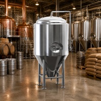 Cuve de Fermentation en Acier Inoxydable Poli avec Fond Conique et Manomètre pour la Production de Bière en Brasserie