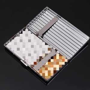 Ea547 Giữ 20Pcs Đồng Mạ Knurling Quá Trình Mỏng Mỏng Nhẹ Hơn Da Hộp Trường Hợp Với Pouch Kim Loại Không Thấm Nước Thuốc Lá Trường Hợp - Product Image 5