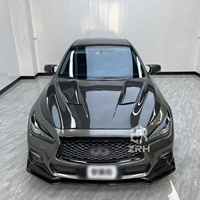 Couvercle de capot moteur avant en fibre de carbone pour Infiniti Q50 2014-2020 Bodykit Couvercle de capot de pare-chocs avant