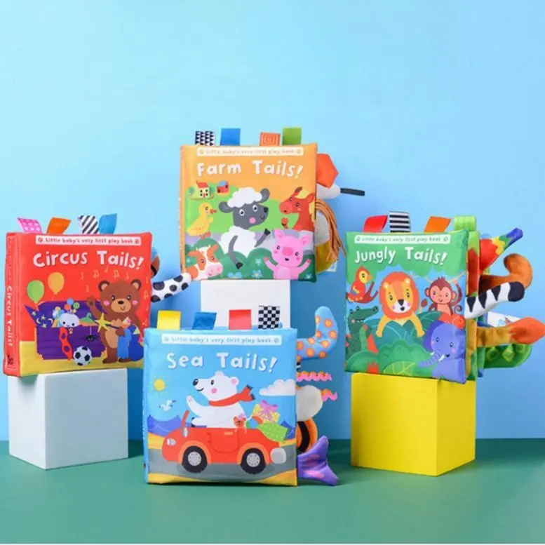 Security Plushies buku kain 3D hewan kartun mainan edukasi dini anak-anak buku mewah mainan bayi lembut