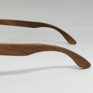 Lunettes de soleil en bois personnalisables, portables, demi-cerclées, monture en noyer, verres carrés, cadeaux de fête - Product Image 6