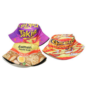 Sombrero de Pescador Casual con Estampado Personalizado, 100% Algodón, Protección Solar, Nuevo, <span class=keywords><strong>Takis</strong></span>, Lamian Noodles, Cheetos, Snacks, Papas Fritas - Product Image 3