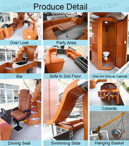 2025 Triton 30ft modelo de lujo barco de aluminio completamente ensamblado pontón de dos pisos listo para derrapar al por mayor - Product Image 2