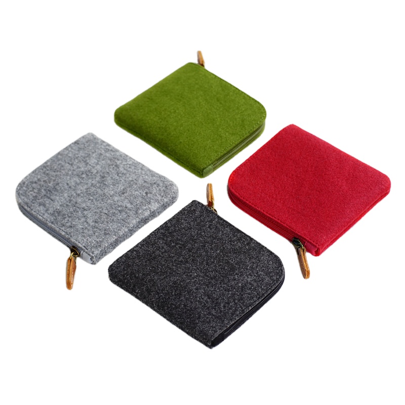 Новый модный простой кошелек для мелочи из войлока с ключом, короткий кошелек, маленькая сумка для мелочи