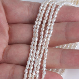 Vente en gros de perles d'eau douce naturelles de 18 cm2-2,5 mm, en forme de bande courte, semi-finies, pour bracelet, bijoux, perles en vrac - Product Image 4
