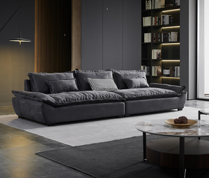 Italienischer Segelboot-Sofa im Großformat für Apartments, Wohnzimmer-Kombination, Doppel- bis Vierpersonen-Ledersofa - Product Image 4