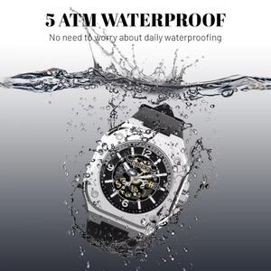 Reloj de Pulsera de Lujo para Hombre con Logotipo Personalizado, Esqueleto Hueco de Aleación, Movimiento Automático de Alta Calidad 8215, Correa de 22 mm, Deportivo con Puntero - Product Image 5