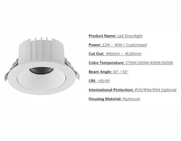 Lendian OEM Downlight LED à longue durée de vie, trois couleurs, 7W, encastré au plafond, éclairage intérieur pour la maison, le bureau, le salon