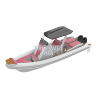 Bateaux semi-rigides gonflables de pêche commerciale Yoolwin de 32 pieds, haute performance, avec cabine et T-top rigide, fabrication chinoise