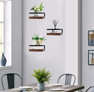 <strong>Natural</strong> Wood Wall <strong>Shelves</strong> Multifunction Wooden <strong>Shelves</strong> for Small Items Plants Candles - Product Image 2