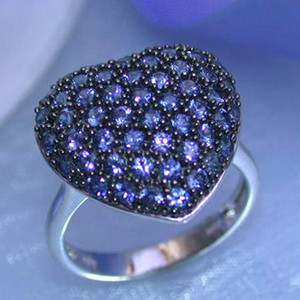 Anello a Cuore da Donna, Gioiello Elegante in Lega, Regolabile, Romantico, per Uso Quotidiano - Product Image 1