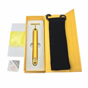 24K Golden T Shape Beauty Stick Factory Precio al por mayor 2 <span class=keywords><strong>en</strong></span> 1 Thin Face Energy Beauty Bar para estiramiento <span class=keywords><strong>de</strong></span> la piel y Estiramiento facial - Product Image 1