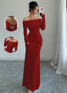 Robe de soirée élégante avec un <span class=keywords><strong>décolleté</strong></span> <span class=keywords><strong>plongeant</strong></span>, une longue robe qui s'adapte au corps et présente une courbe de hanche profonde, une robe de soirée formelle - Product Image 2