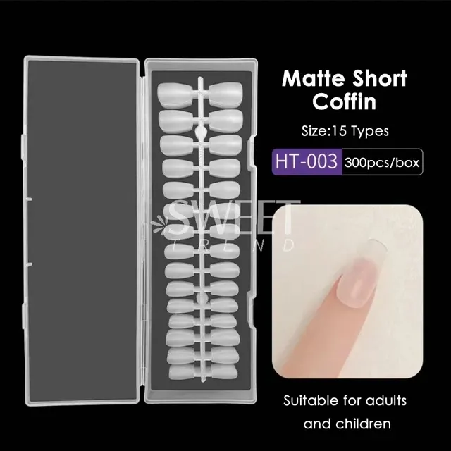 2024New 300pcs Matte Fake Nails NO Polishing Press on False Nails Medium Short Design High Matt Soft Gel Nail Tips for Extension