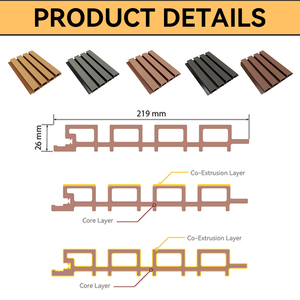 Hot bán không thấm nước chống cháy WPC bên ngoài bức tường ốp Panel cho phòng ngủ và phòng khách thiết kế hiện đại 5 năm bảo hành - Product Image 4