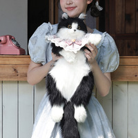 Sac à dos en peluche chat noir 3D personnalisé, simulation créative, vente en gros d'usine, cadeaux uniques pour les amoureux des chats