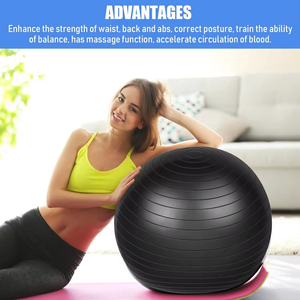 Pelota de Yoga Yx de 65 cm, Pelota Grande Tipo Peanut de 25 cm, Negra con Pequeñas Perlas, con Peso y Logotipo Personalizado - Product Image 3