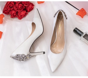 Bride Chaussures a Talons Vert Tacones De Mujer Bling Rhinestone Elegant Women Wedding High Heels for Ladies Pumps <b>Shoes</b> - Product Image 5