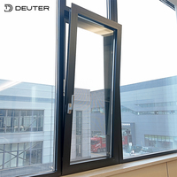Ventana Arqueada de Aleación de Aluminio con Función de Inclinación y Giro, Rotura de Puente Térmico y Doble Acristalamiento para Proyectos Comerciales de Oficinas