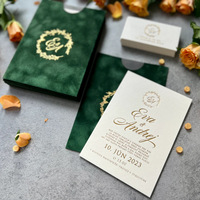 Carte d'invitation de luxe en velours imprimée par transfert thermique, style pochette, pour mariage, événement professionnel ou fête