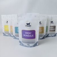 Sac d'emballage personnalisé pour aliments pour chiens, pochette à fond plat avec fermeture éclair et bec verseur, grande capacité, résistant à l'humidité, pour aliments pour animaux en vrac