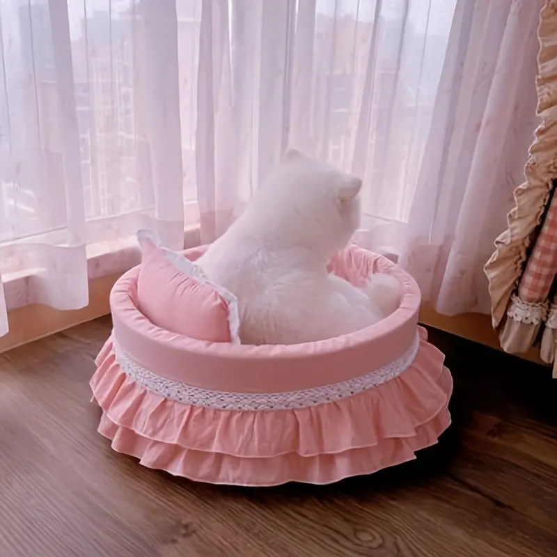 بيت كلب Qbellpet النسخة الكورية من بيت الكلب والقطة بيت الأميرة الجديد متعدد الألوان الدافئة الاختيارية