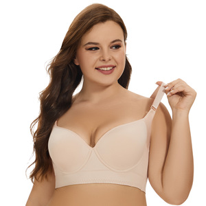 Plus Size Deep Cup Shapewear Incorporado Underwire Cobertura trasera completa Push up Bra - Product Image 1