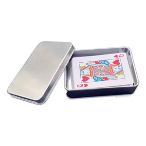 Wholesale custom rectangular tin play game card holder metal tin packing box