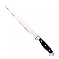 Couteau de chef moderne de 8 pouces en acier inoxydable avec manche en ABS noir et bois pour la découpe des aliments