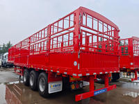 CIMC 60 tonnes en acier 3 essieux Transport Semi remorque animaux bétail bovins moutons poulet Cargo camion paroi latérale clôture Semi remorque