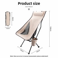 Chaise de camping pliable en alliage d'aluminium, chaise à dossier haut inclinable, chaise pliante portable pour la plage, la pêche, le pique-nique