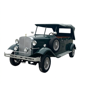 Bus touristique électrique de luxe classique, directement d'usine, avec auvent vert foncé/noir, couleur personnalisable pour sites touristiques - Product Image 1