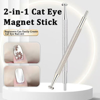 Bâtonnet magnétique double tête 2-en-1 effet œil de chat, outil de nail art puissant pour perles de verre, manucure DIY et salon