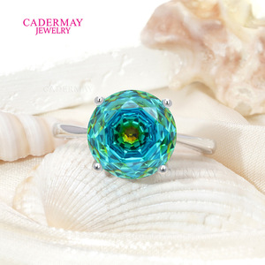Cadermay Gemstone Ring 925 Sterling Silver Zircon Ball Shape Prong Setting Unisex Gift Jewelry - Product Image 4