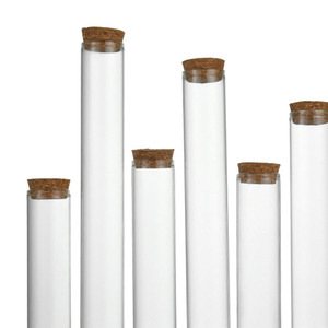 Tubes à essai en verre borosilicate 3.3, 80 ml, 30x150 mm, avec bouchons en liège, fournitures de laboratoire - Product Image 1