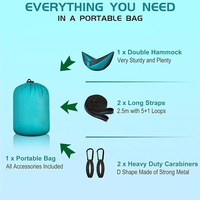 Hamac double parachute de camping, équipement de plein air, équipement de randonnée, pliable, portable, en nylon, pour 1-2 personnes, balançoire sensorielle pour adultes
