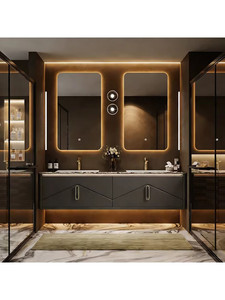 Medieval style bathroom cabinet hanging cabinet storage <b>mirror</b> cabinet washbasin cabinet double basin washbasin - Product Image 4