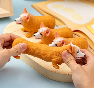 <span class=keywords><strong>Giocattolo</strong></span> Antistress a Forma di Cucciolo di Corgi, 9cm, Morbido ed Elastico, Riempito di Sabbia, in TPR, Simulazione Animale, Palla Antistress - Product Image 3