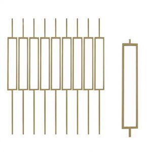 Barandilla de Escalera Rectangular Moderna de Hierro Forjado Dorado, Balaustres Decorativos Huecos, Pasamanos BH Railing, Garantía de 5 Años - Product Image 3