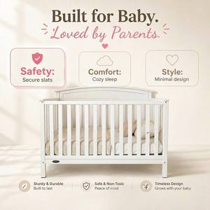 Wooden Crib Convertible From Newborn To Youth For Bedroom School Living Room Use Baby <b>Cots</b> Beds 0-3 Years - Product Image 4