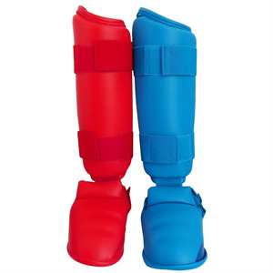 Защита голени и лодыжки из ПВХ-кожи с индивидуальным логотипом, профессиональная, экологичная, с амортизацией, для тренировок по карате - Product Image 1